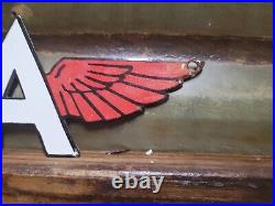 Vintage Flying A Porcelain Sign Motor Oil Gas Station Service Garage Die-cut