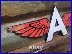 Vintage Flying A Porcelain Sign Motor Oil Gas Station Service Garage Die-cut