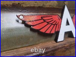 Vintage Flying A Porcelain Sign Motor Oil Gas Station Service Garage Die-cut