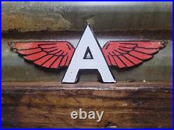 Vintage Flying A Porcelain Sign Motor Oil Gas Station Service Garage Die-cut