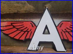 Vintage Flying A Porcelain Sign Motor Oil Gas Station Service Garage Die-cut