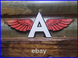 Vintage Flying A Porcelain Sign Motor Oil Gas Station Service Garage Die-cut