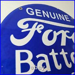 Vintage Ford Battery Sign Gas Motor Oil Pump Automotive Service Porcelain Sign