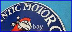Vintage Ford Motor Co Porcelain Atlantic Gasoline Motor Oil Service Pump Sign