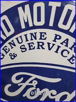 Vintage Ford Motor Co Porcelain Sign 30 Large Fomoco Truck Car Dealer Gas & Oil