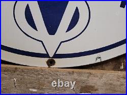 Vintage Ford Motor Co Porcelain Sign 30 Large Fomoco Truck Car Dealer Gas & Oil