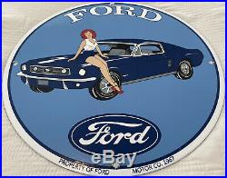 Vintage Ford Motors Porcelain Pin Up Sign, Gas Station, Pump Plate, Motor Oil