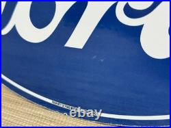 Vintage Ford Motors Porcelain Sign Gas Station Pump Plate Dealership Chevrolet