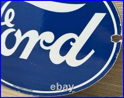 Vintage Ford Motors Porcelain Sign Gas Station Pump Plate Dealership Chevrolet