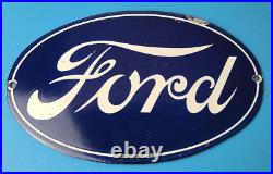 Vintage Ford Motors Sign Gas Service Station Pump Motor Porcelain Sign