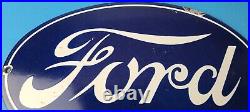 Vintage Ford Motors Sign Gas Service Station Pump Motor Porcelain Sign