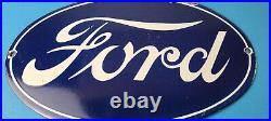 Vintage Ford Motors Sign Gas Service Station Pump Motor Porcelain Sign