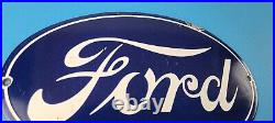 Vintage Ford Motors Sign Gas Service Station Pump Motor Porcelain Sign