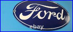 Vintage Ford Motors Sign Gas Service Station Pump Motor Porcelain Sign