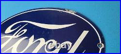 Vintage Ford Motors Sign Gas Service Station Pump Motor Porcelain Sign