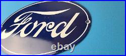 Vintage Ford Motors Sign Gas Service Station Pump Motor Porcelain Sign