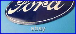 Vintage Ford Motors Sign Gas Service Station Pump Motor Porcelain Sign