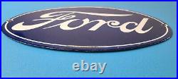 Vintage Ford Motors Sign Gas Service Station Pump Motor Porcelain Sign