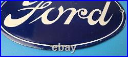 Vintage Ford Motors Sign Gas Service Station Pump Motor Porcelain Sign