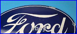 Vintage Ford Motors Sign Gas Service Station Pump Motor Porcelain Sign