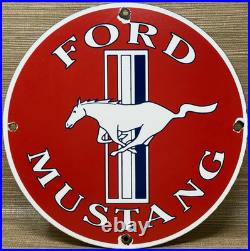 Vintage Ford Mustang Porcelain Sign Gas Automobile Service Motor Co Tucks Dealer Vintage Ford Mustang Porcelain Sign Gas Automobile Service Motor Co Tucks Dealer