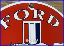 Vintage Ford Mustang Porcelain Sign Gas Automobile Service Motor Co Tucks Dealer Vintage Ford Mustang Porcelain Sign Gas Automobile Service Motor Co Tucks Dealer