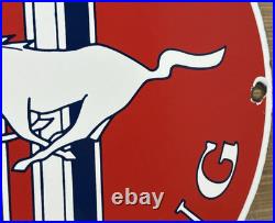 Vintage Ford Mustang Porcelain Sign Gas Automobile Service Motor Co Tucks Dealer Vintage Ford Mustang Porcelain Sign Gas Automobile Service Motor Co Tucks Dealer