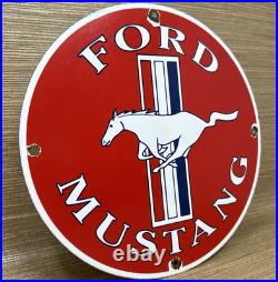 Vintage Ford Mustang Porcelain Sign Gas Automobile Service Motor Co Tucks Dealer Vintage Ford Mustang Porcelain Sign Gas Automobile Service Motor Co Tucks Dealer