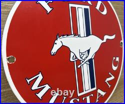 Vintage Ford Mustang Porcelain Sign Gas Automobile Service Motor Co Tucks Dealer Vintage Ford Mustang Porcelain Sign Gas Automobile Service Motor Co Tucks Dealer