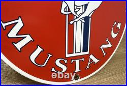Vintage Ford Mustang Porcelain Sign Gas Automobile Service Motor Co Tucks Dealer Vintage Ford Mustang Porcelain Sign Gas Automobile Service Motor Co Tucks Dealer