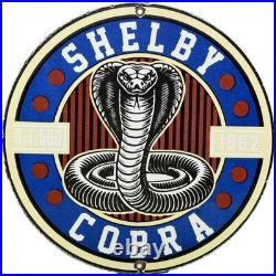 Vintage Ford Shelby Cobra Porcelain Dealership Sign Gas Station Pump Plate Oil Vintage Ford Shelby Cobra Porcelain Dealership Sign Gas Station Pump Plate Oil