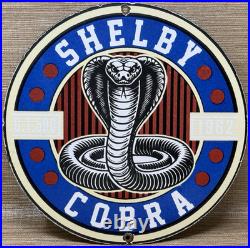 Vintage Ford Shelby Cobra Porcelain Dealership Sign Gas Station Pump Plate Oil Vintage Ford Shelby Cobra Porcelain Dealership Sign Gas Station Pump Plate Oil