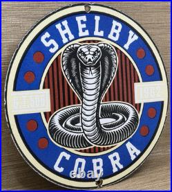 Vintage Ford Shelby Cobra Porcelain Dealership Sign Gas Station Pump Plate Oil Vintage Ford Shelby Cobra Porcelain Dealership Sign Gas Station Pump Plate Oil