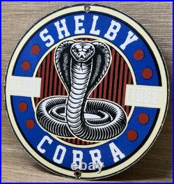Vintage Ford Shelby Cobra Porcelain Dealership Sign Gas Station Pump Plate Oil Vintage Ford Shelby Cobra Porcelain Dealership Sign Gas Station Pump Plate Oil