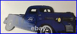 Vintage Ford Trucks Sign Gas Motor Oil Pump Automotive Service Porcelain Sign