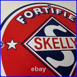 Vintage Gasoline Sign Skelly Gas Motor Oil Service Station Pump Porcelain Sign