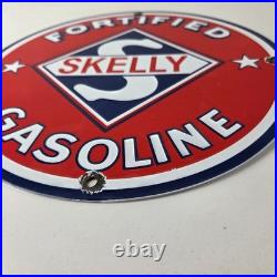 Vintage Gasoline Sign Skelly Gas Motor Oil Service Station Pump Porcelain Sign