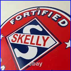 Vintage Gasoline Sign Skelly Gas Motor Oil Service Station Pump Porcelain Sign