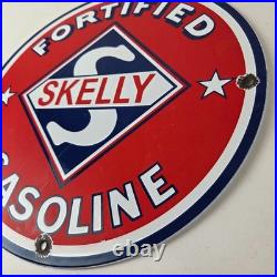 Vintage Gasoline Sign Skelly Gas Motor Oil Service Station Pump Porcelain Sign