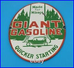 Vintage Giant Gasoline Porcelain Gas Motor Oil Service Station Pump Plate Sign