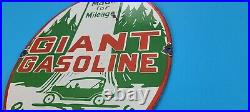 Vintage Giant Gasoline Porcelain Gas Motor Oil Service Station Pump Plate Sign