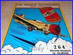 Vintage Gilmore Lion Head Motor Oil + Airplane 18 Porcelain Metal Gasoline Sign
