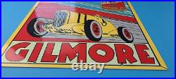 Vintage Gilmore Lion Head Motor Oil Airplane Porcelain Metal 18 Gasoline Sign