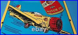 Vintage Gilmore Lion Head Motor Oil Porcelain Metal 18 Airplane Gasoline Sign