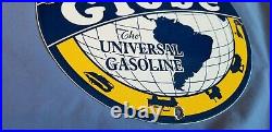 Vintage Globe Gasoline Porcelain Gas Motor Oil Service Station Pump Sign