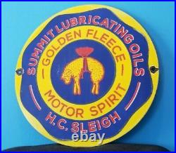 Vintage Golden Fleece Motor Oils Porcelain Gas Service Station Pump Plate Sign