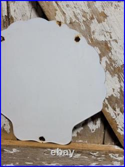 Vintage Golden Shell Porcelain Sign Gas Station Signage Motor Oil Service Garage