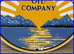 Vintage Golden West Motor Oil Porcelain Sign Dealership Gas Station Pump Plate