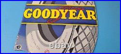 Vintage Goodyear Tires Sign Aviation Tires Gas Motor Oil Pump Porcelain Sign