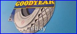 Vintage Goodyear Tires Sign Aviation Tires Gas Motor Oil Pump Porcelain Sign